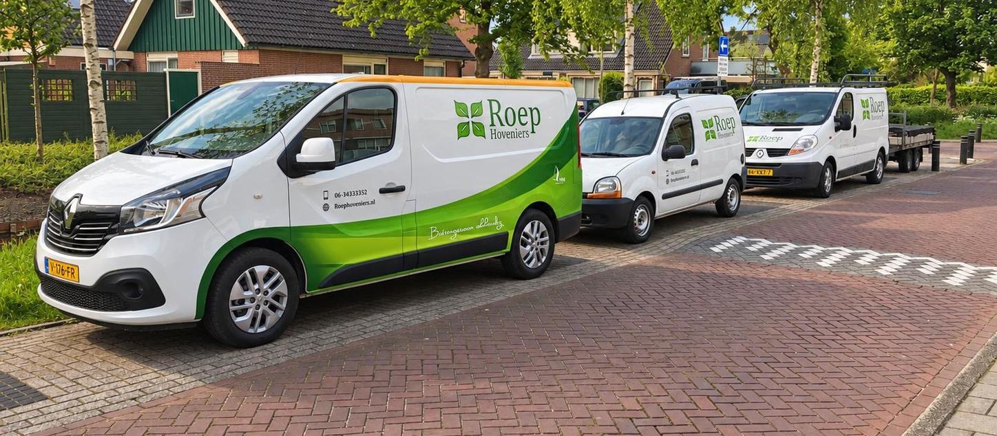 Bedrijfsauto's van Roep Hoveniers